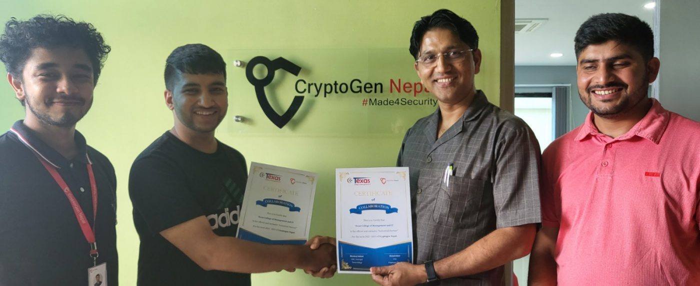 Collaboration between Texas College of Management and IT and Cryptogen Nepal