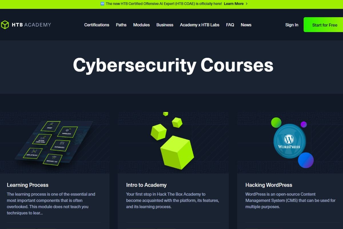 Hack The Box Academy, a hands-on platform for a cyber security course in Nepal